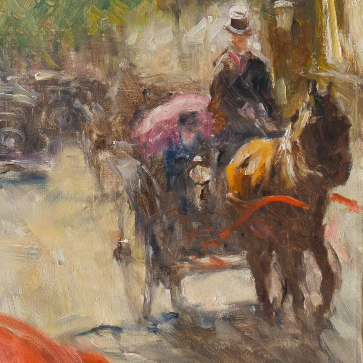 'Audrey, A Young Woman in Paris', Benezit, Hollywood, Monet, Large Oil - Impressionist Painting by Pal Fried