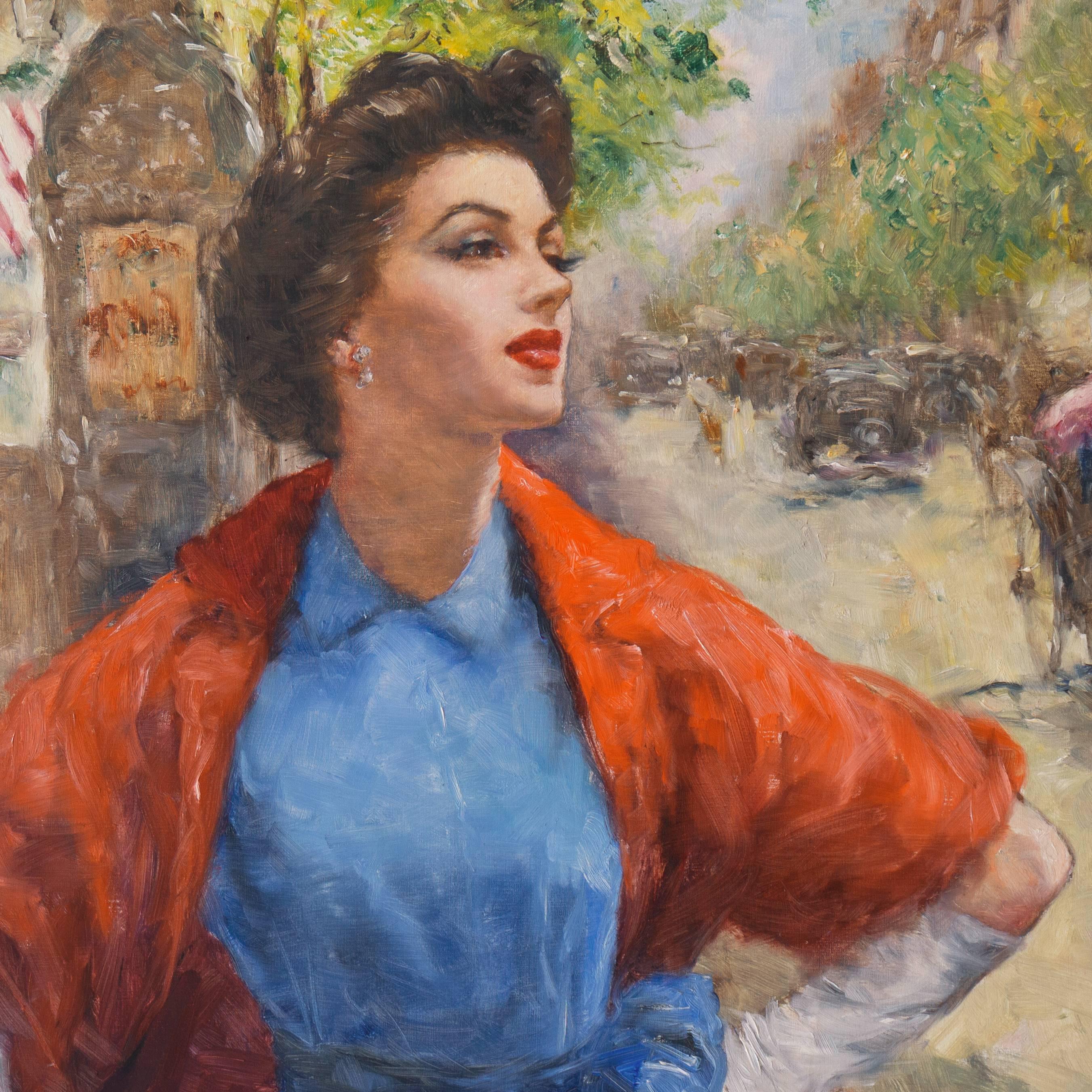 woman in paris painting