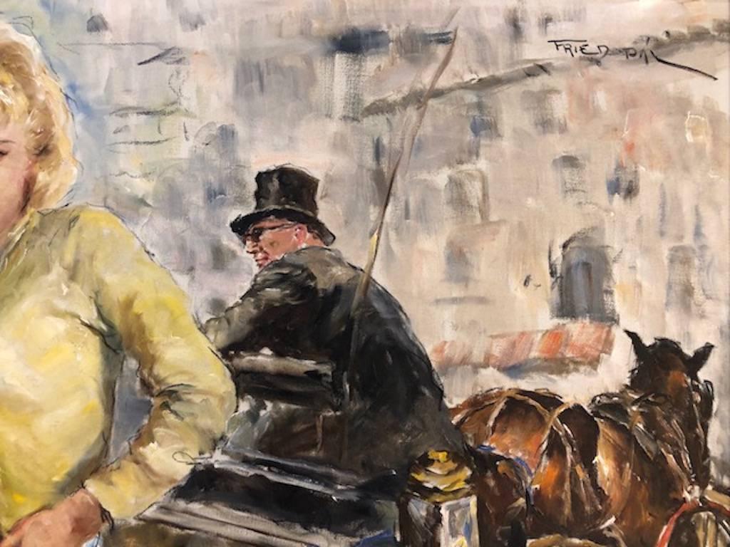 Blonde in Yellow - Other Art Style Painting by Pal Fried