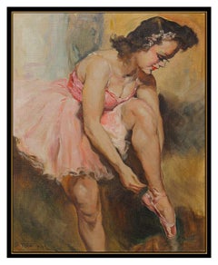 Pal Fried Large Oil Painting On Canvas Original Signed Dance Ballerina Artwork