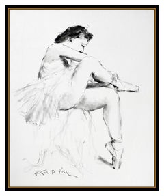 Pal Fried Original Painting Large Oil On Canvas Signed Dance Ballet Portrait Art