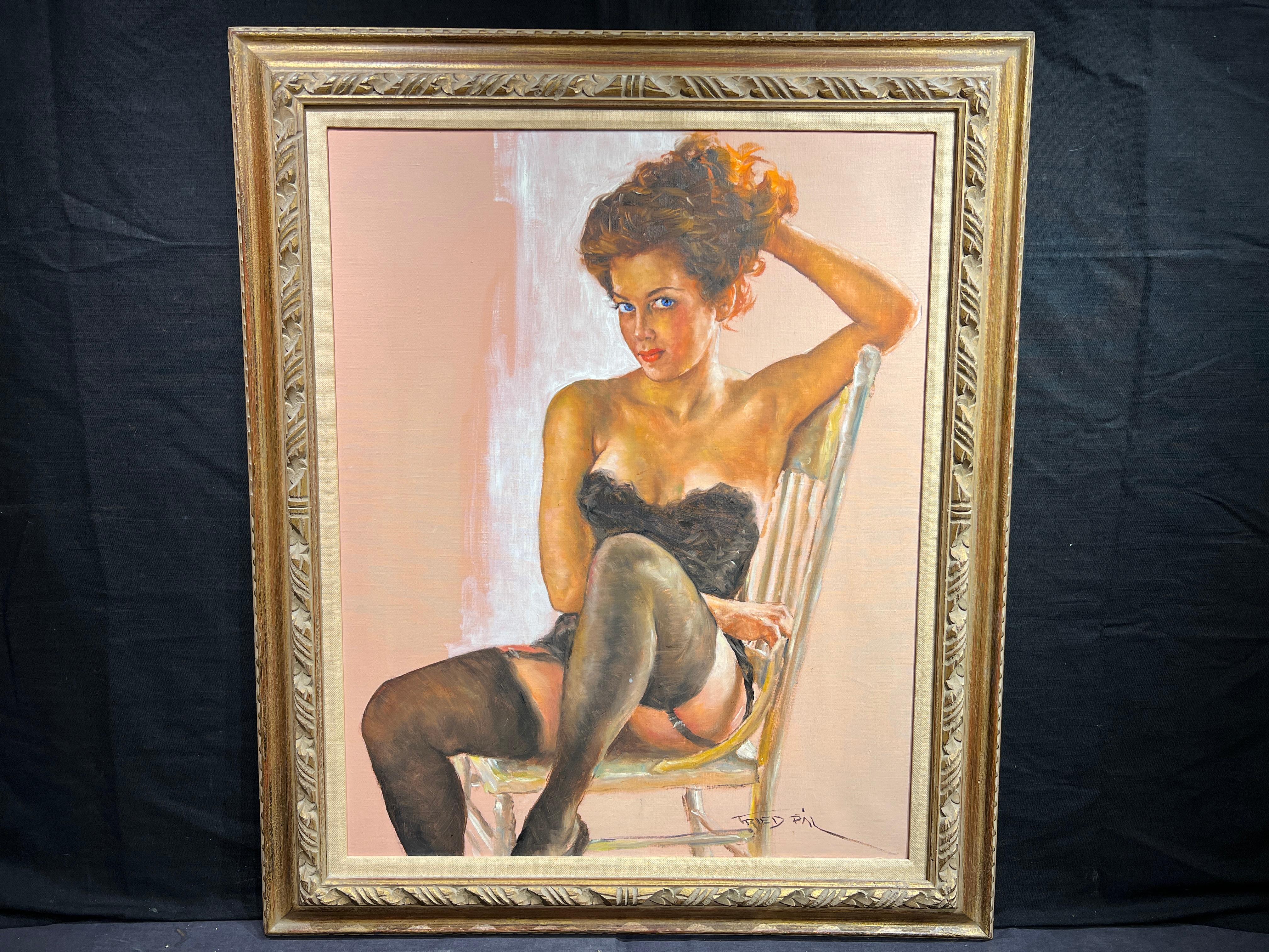Pin Up Girl - Moderne Painting par Pal Fried