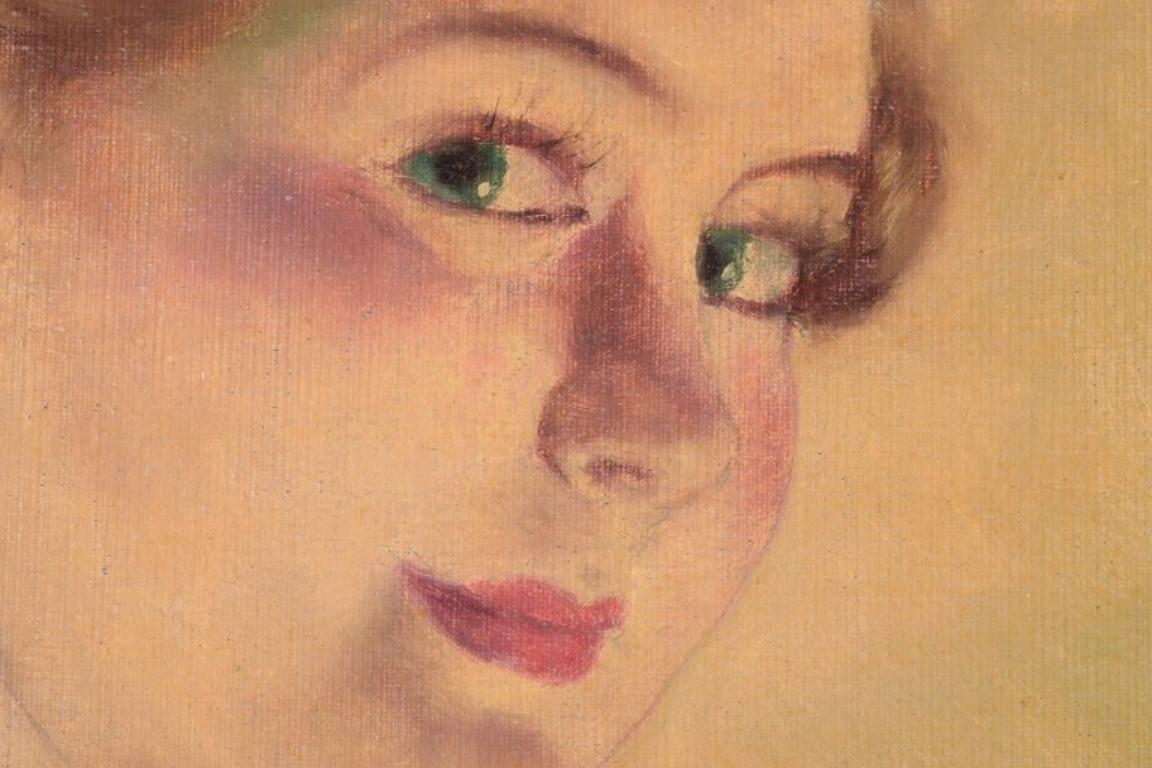 Pál Fried, well listed Hungarian artist. Oil on canvas. Portrait of a ballerina. For Sale 3