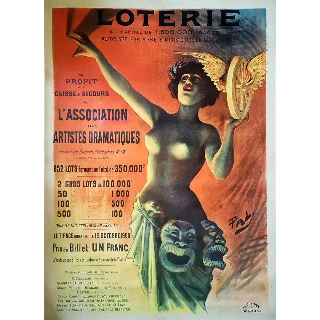 1900 Original Poster by PAL for the National Lottery - Theatre - Print by Pal (Jean de Paléologue)
