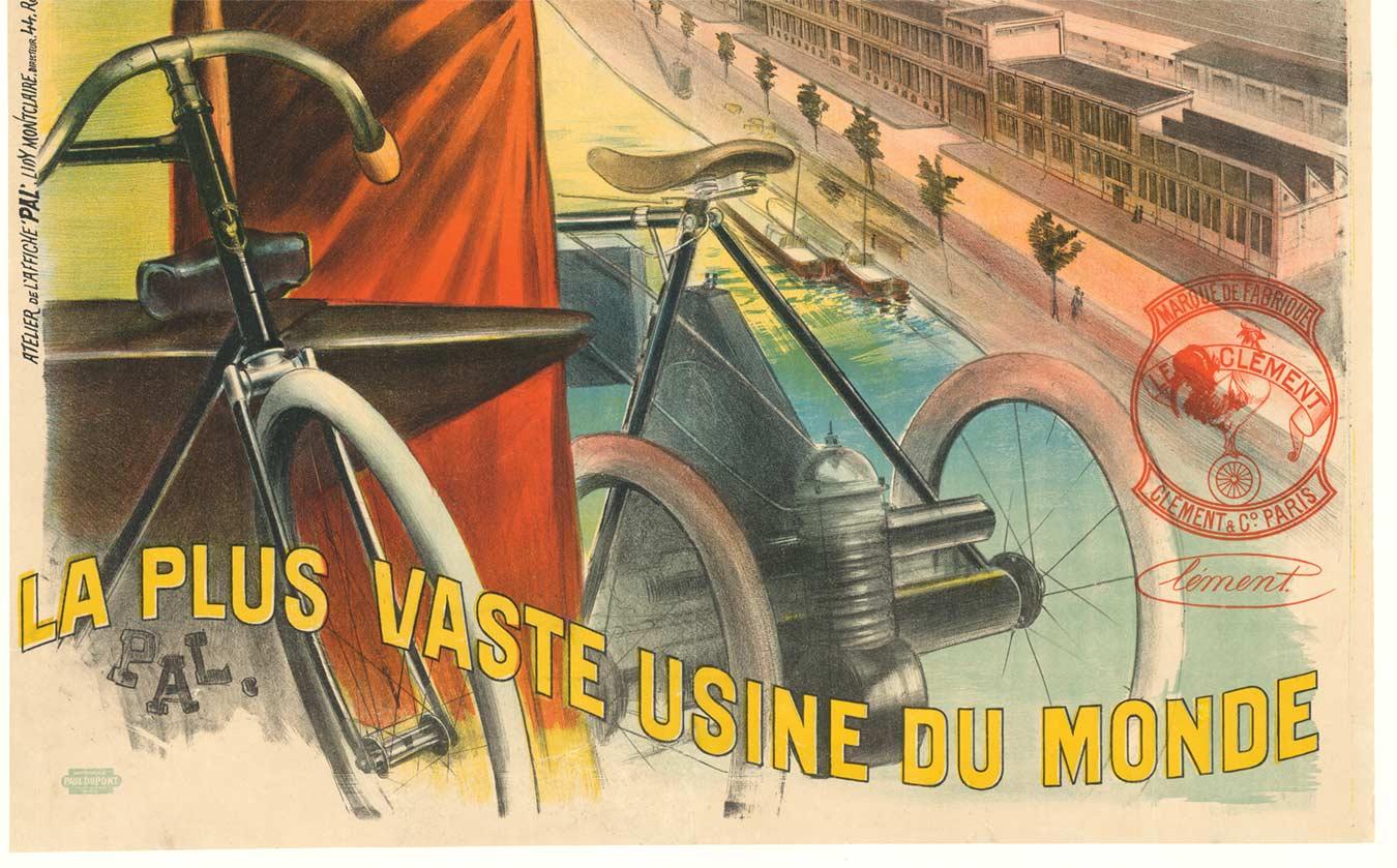 Original Cycles Clement Motocycles Belle Epoque vintage poster - Art Nouveau Print by Pal (Jean de Paléologue)