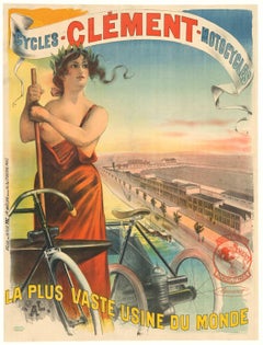 Original Cycles Clement Motocycles Belle Epoque vintage poster