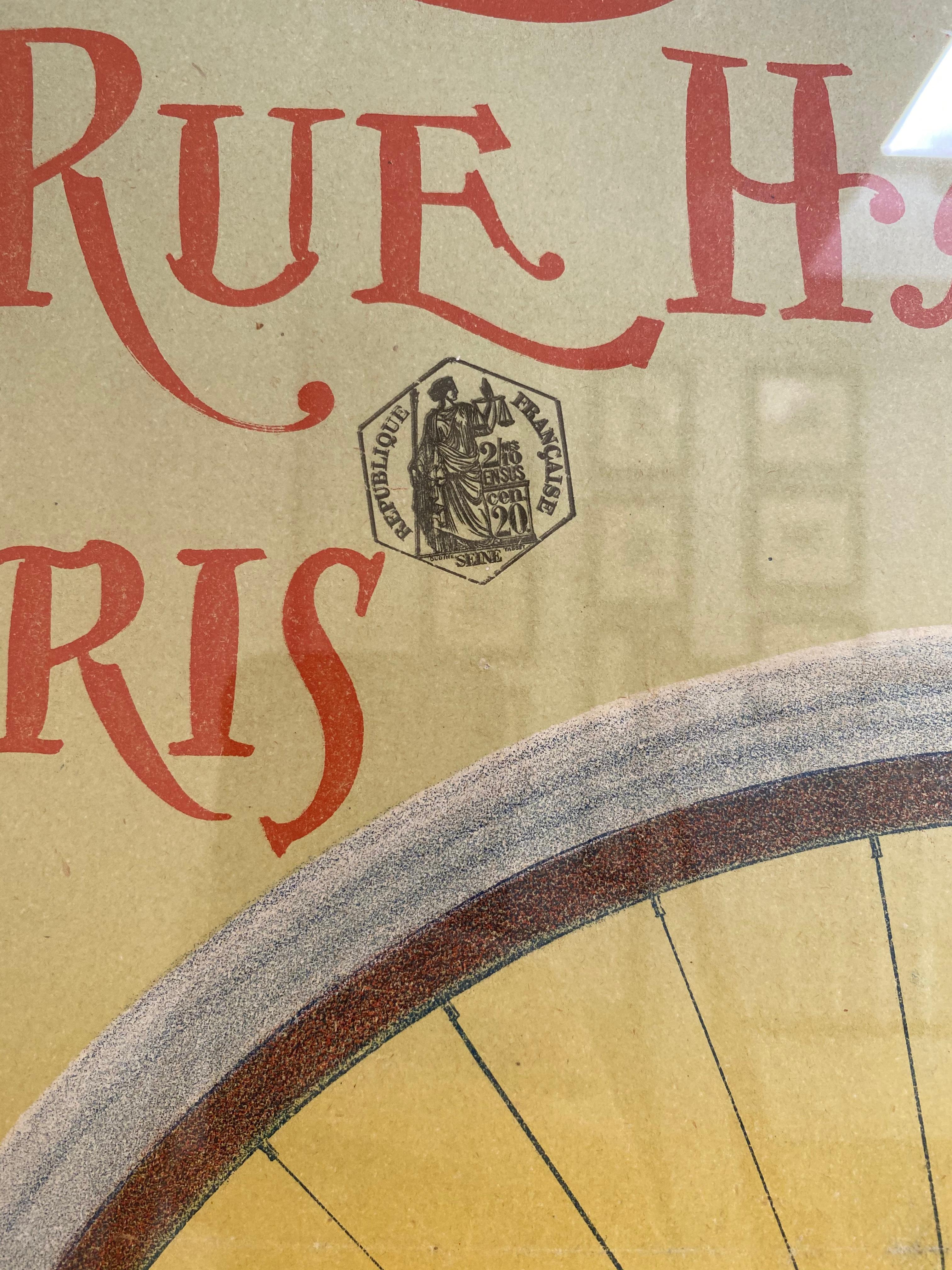 Affiches anciennes authentiques « Ruge Cycles » avec cachets fiscales - Art nouveau Print par Pal (Jean de Paléologue)