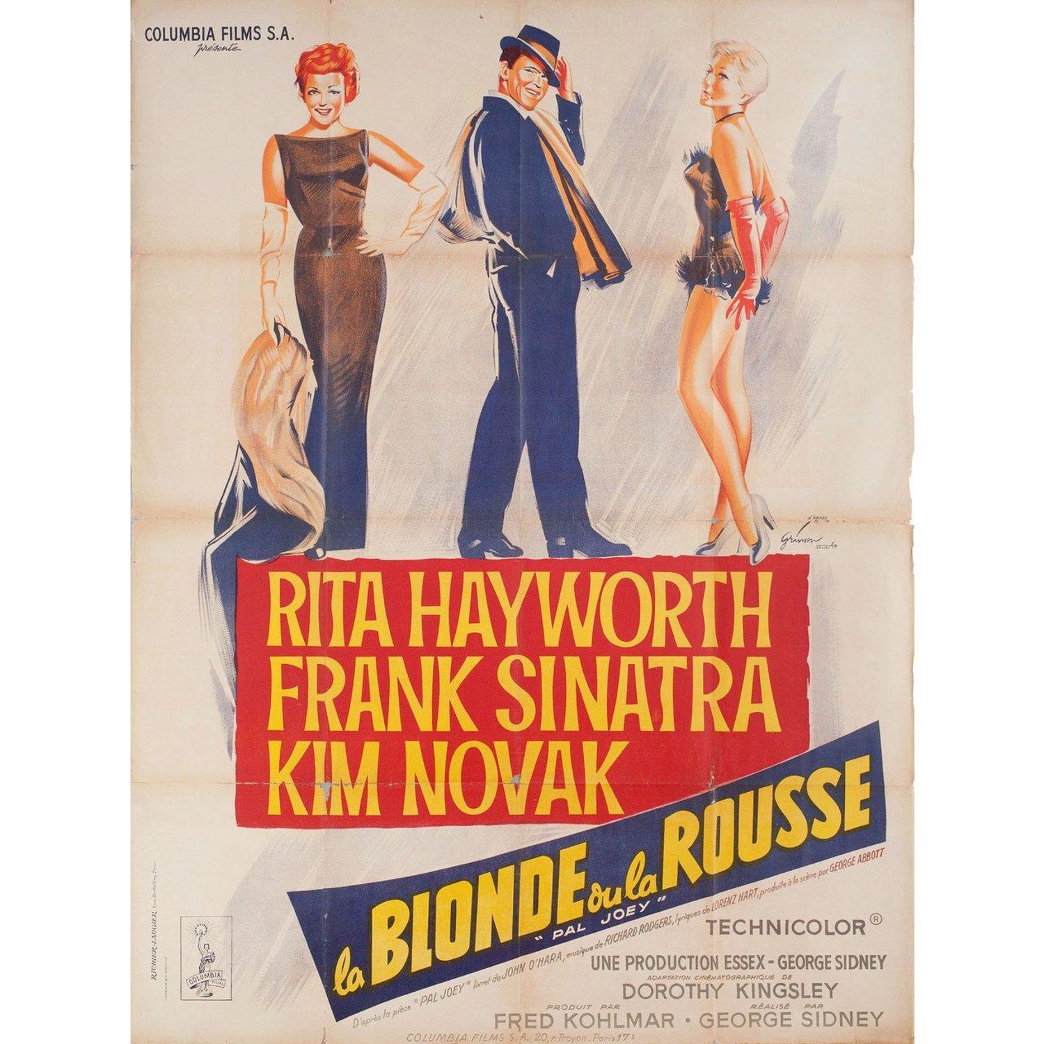 Pal Joey 1957 French Grande Film Poster For Sale At 1stdibs Pal Joey 1957 French Grande Film Poster For Sale At 1stdibs