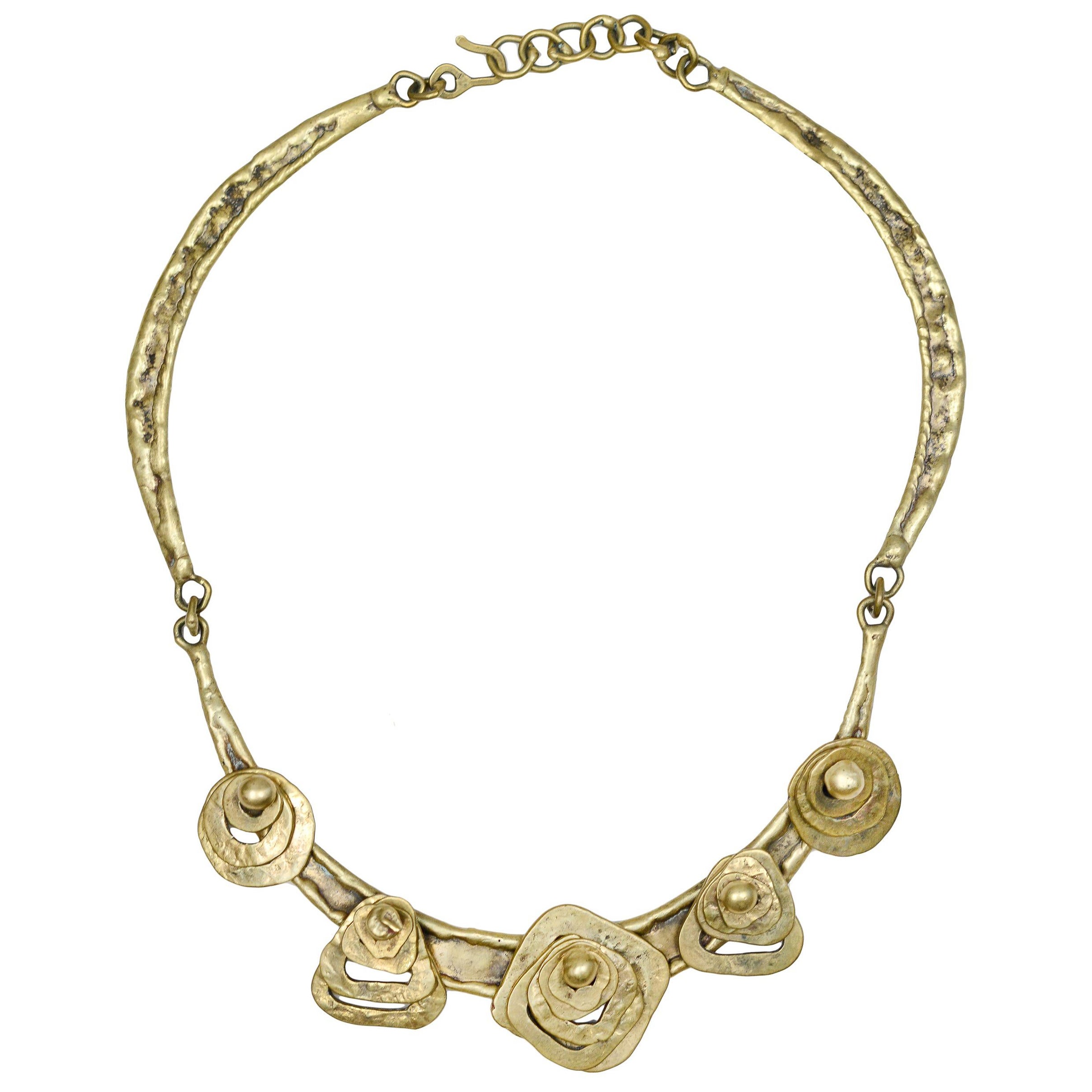 Pal Kepenyes Geometrisches Halsband aus Bronze mit Stapeln im Angebot