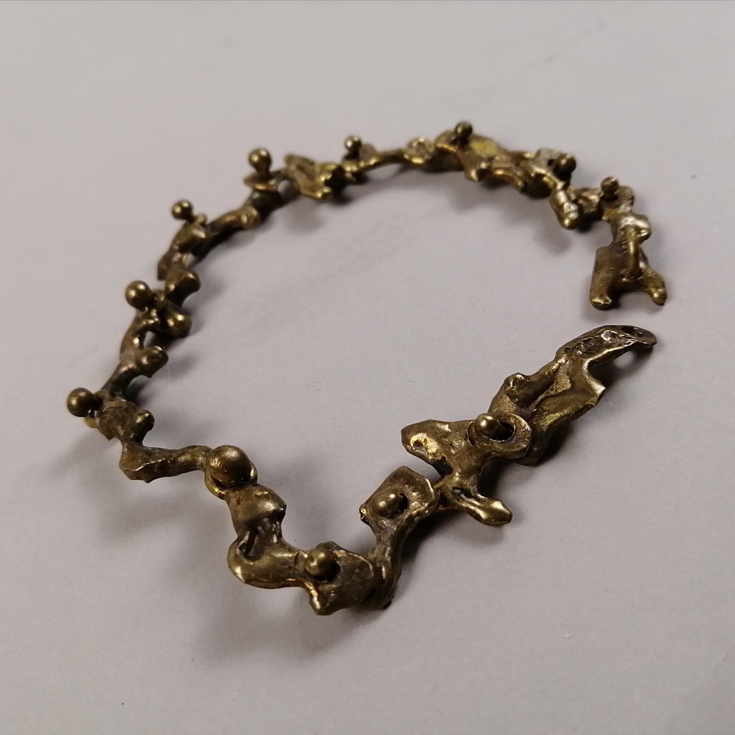 Pal Kepenyes Brutalist Bronze Bracelet In Good Condition For Sale In Mexico City, MX