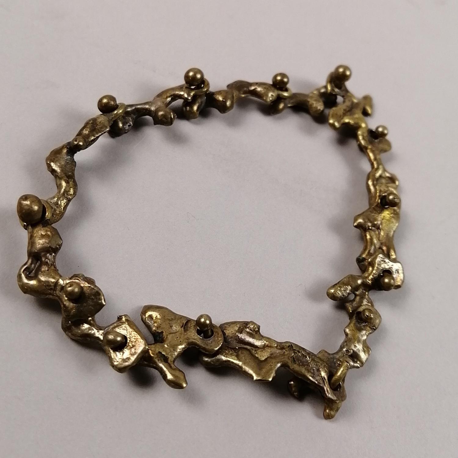 Pal Kepenyes Brutalist Bronze Bracelet For Sale 1