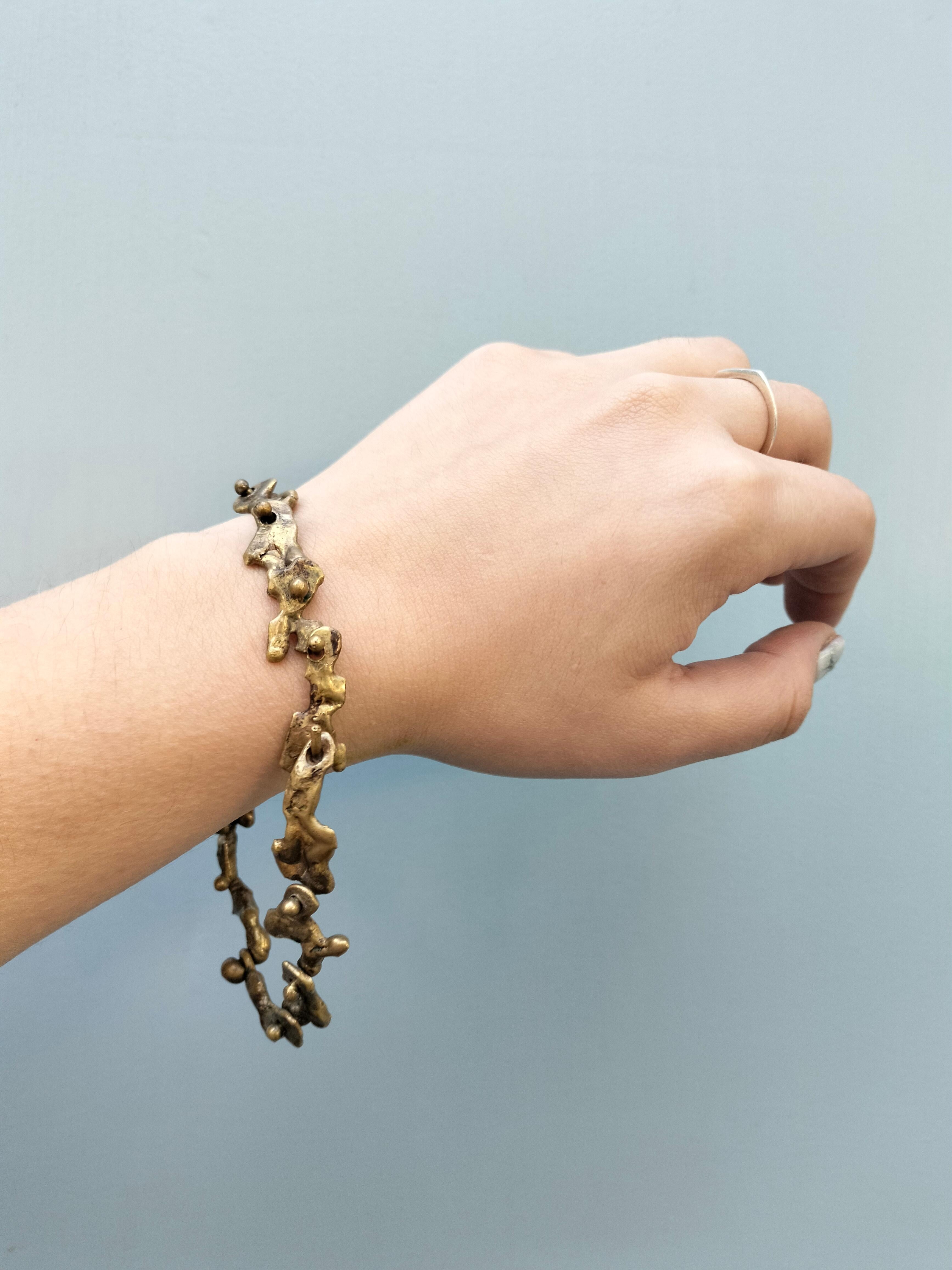 Pal Kepenyes Brutalist Bronze Bracelet For Sale 2