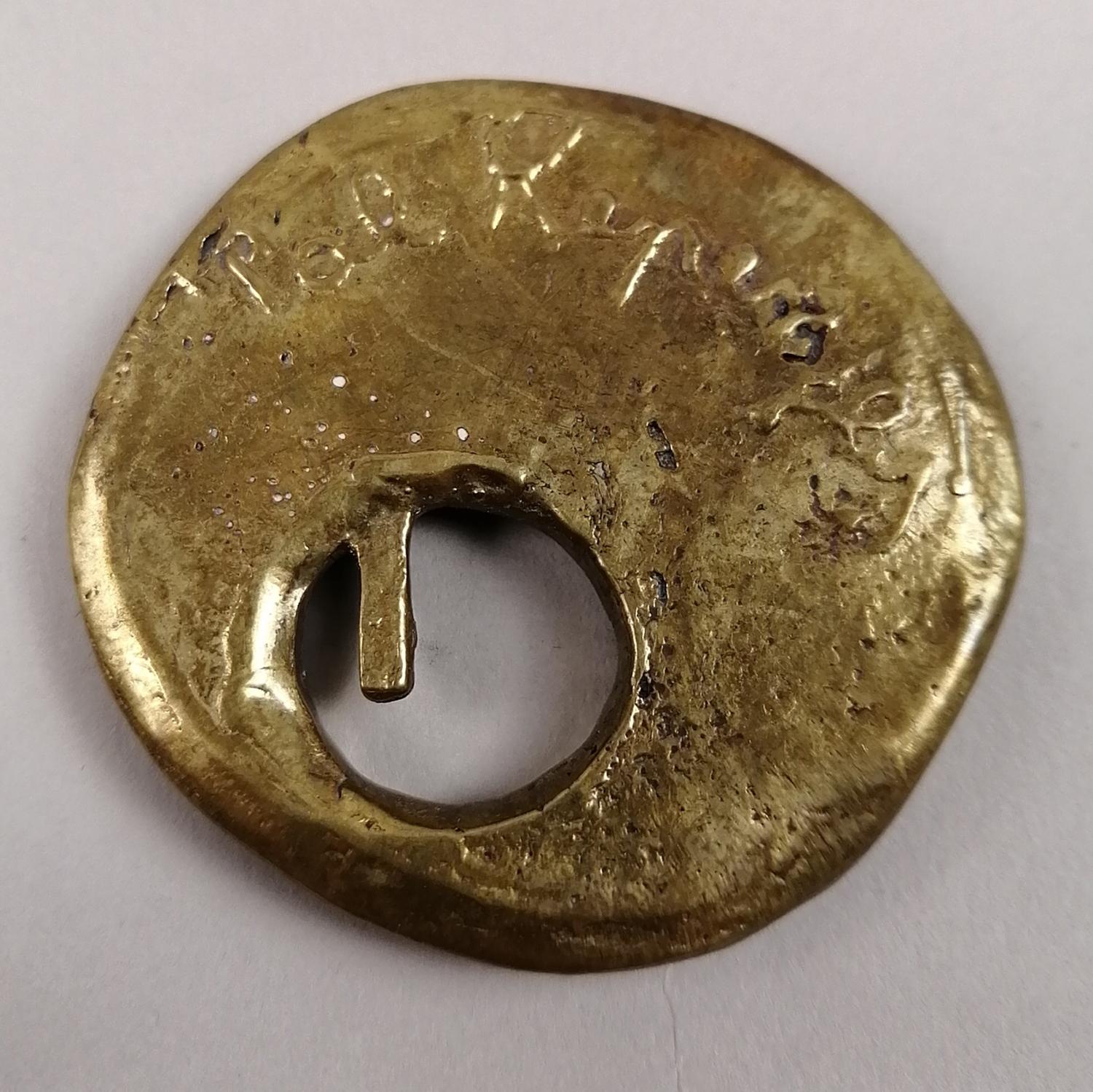 Mexican Pal Kepenyes Brutalist Bronze Buckle For Sale
