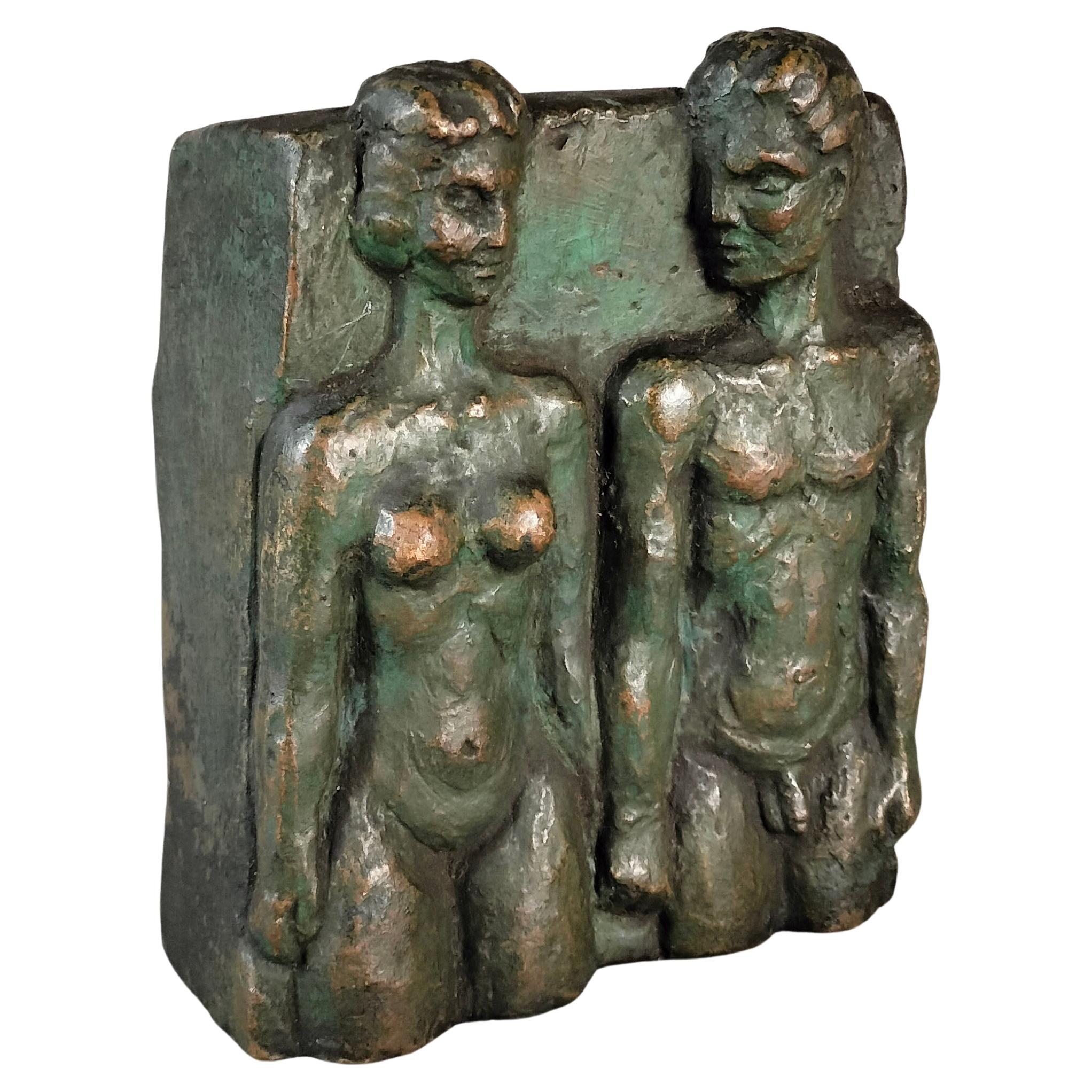 Pal Kepenyes Escultura Brutalista Pareja Bronce
