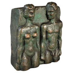 Pal Kepenyes Escultura Brutalista Pareja Bronce