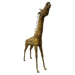 Pal Kepenyes Brutalist Bronze Giraffe Sculpture