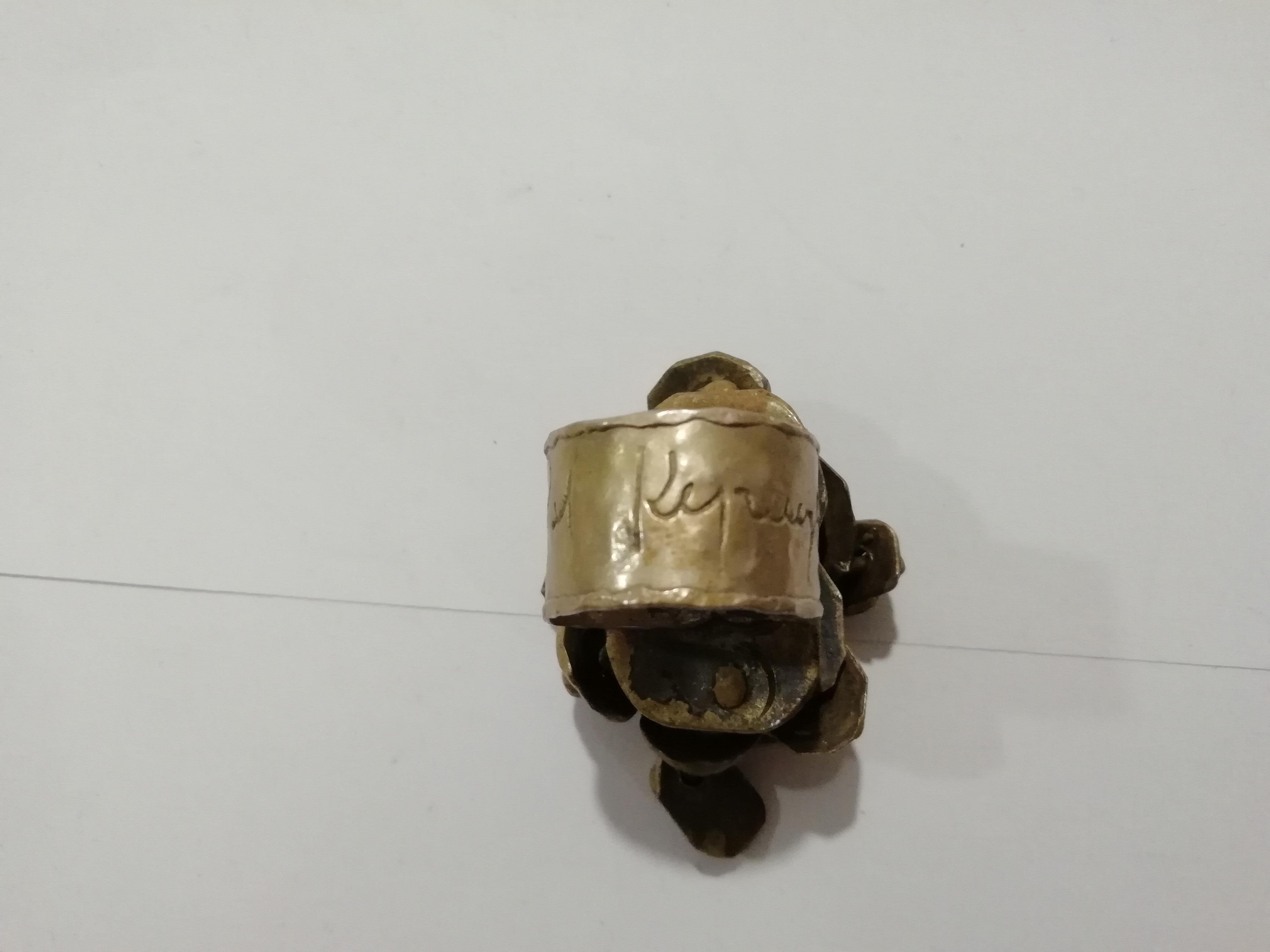 Mexican Pal Kepenyes Brutalist Bronze Kinetic Ring