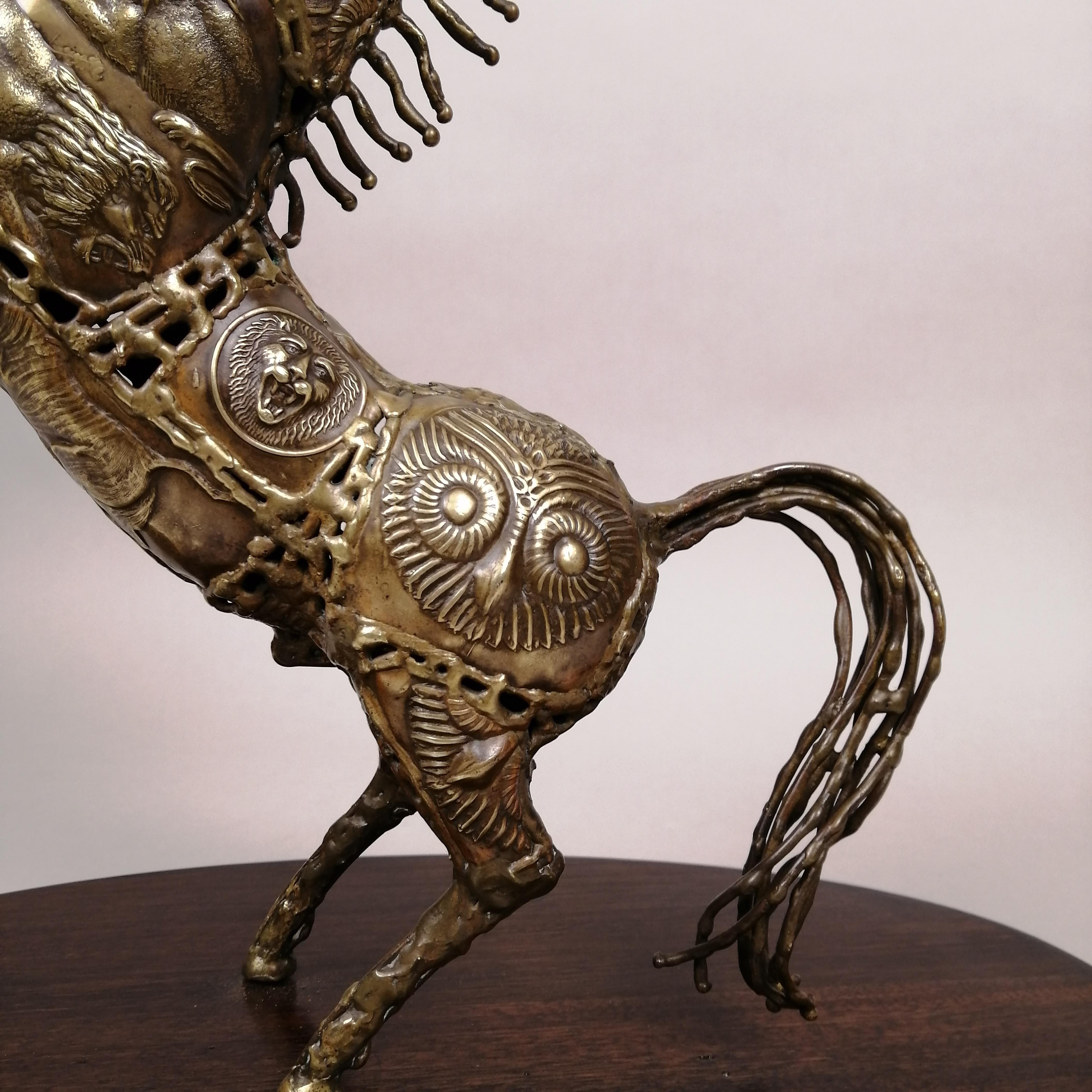 Pal Kepenyes Brutalist Bronze Rampant Horse Statue In Good Condition In Mexico City, MX