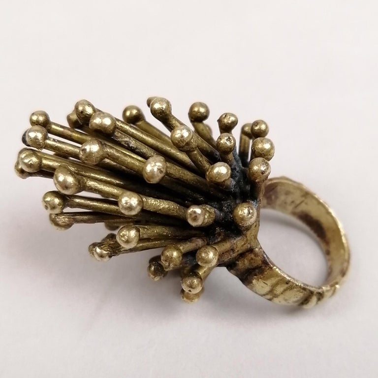 Mid-Century Modern Pal Kepenyes Brutalist Bronze Ring For Sale