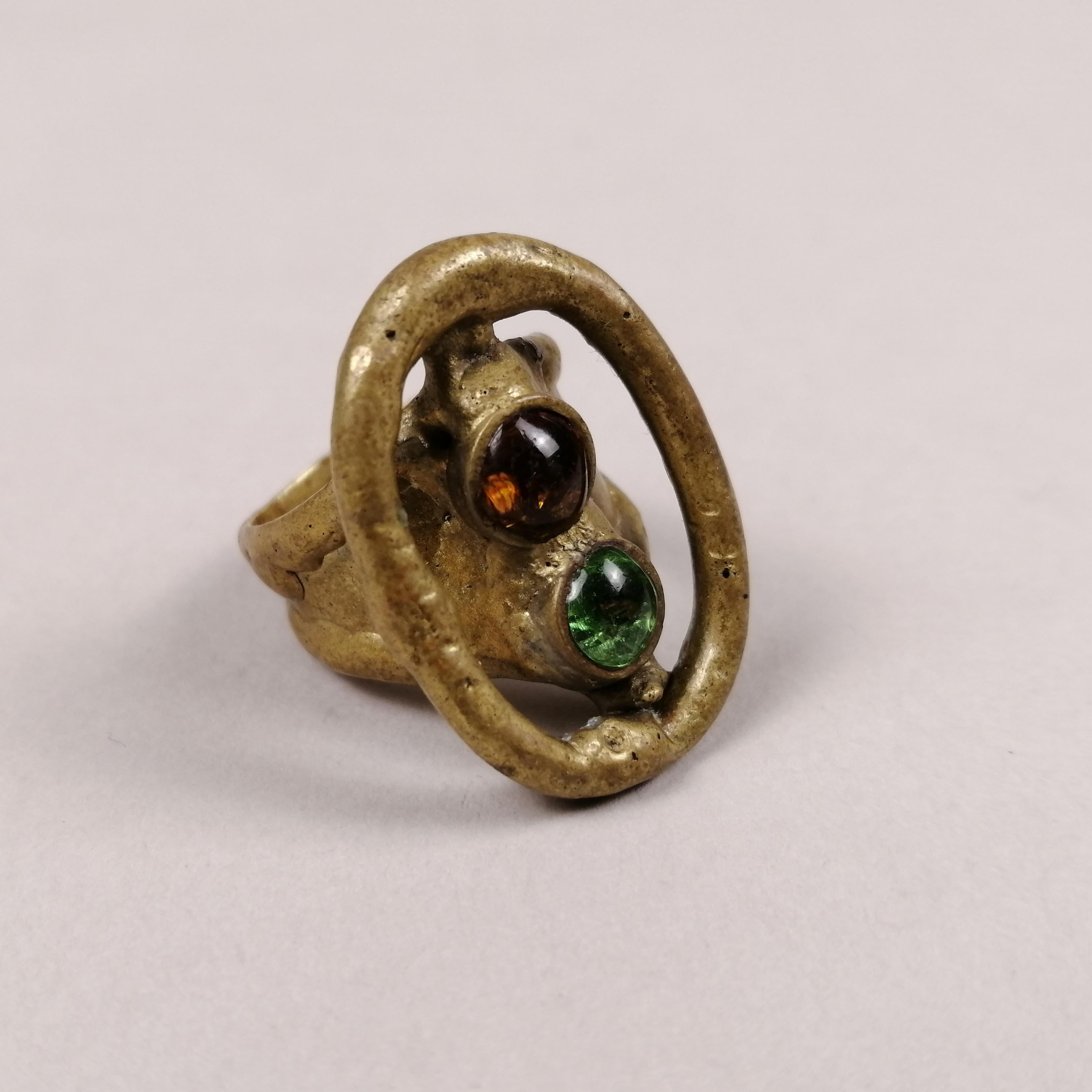 Late 20th Century Pal Kepenyes Brutalist Bronze Ring
