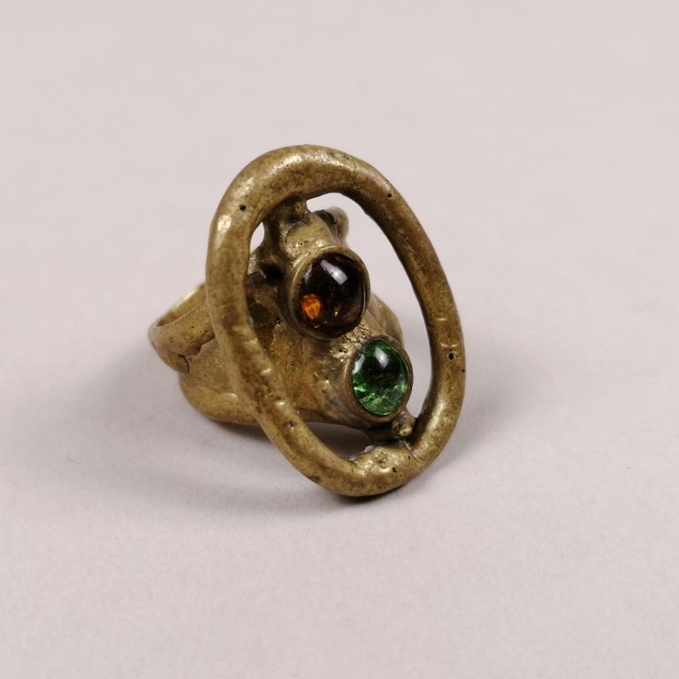 Pal Kepenyes Brutalist Bronze Ring For Sale 1