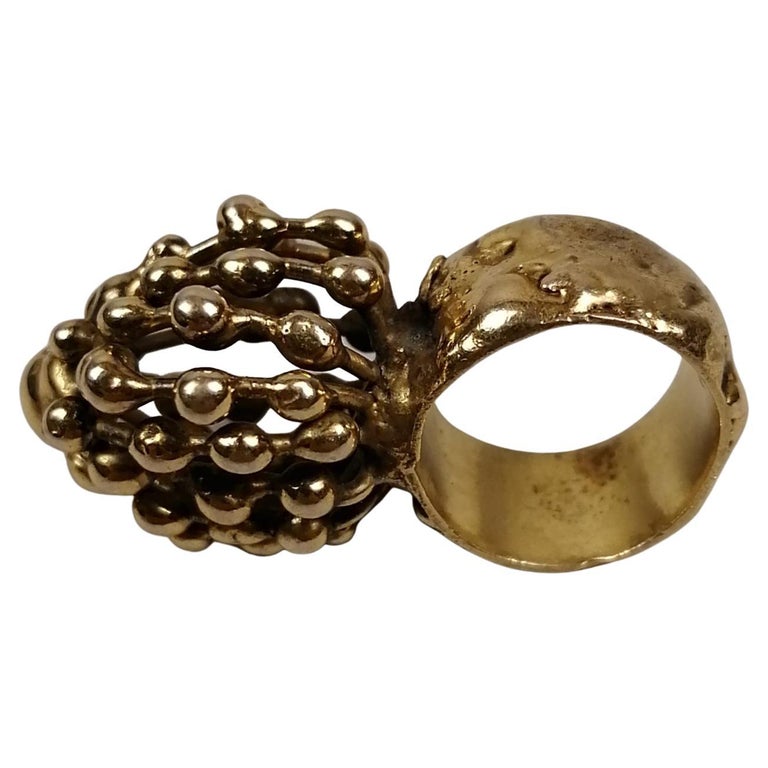 Pal Kepenyes Brutalist Bronze Ring For Sale