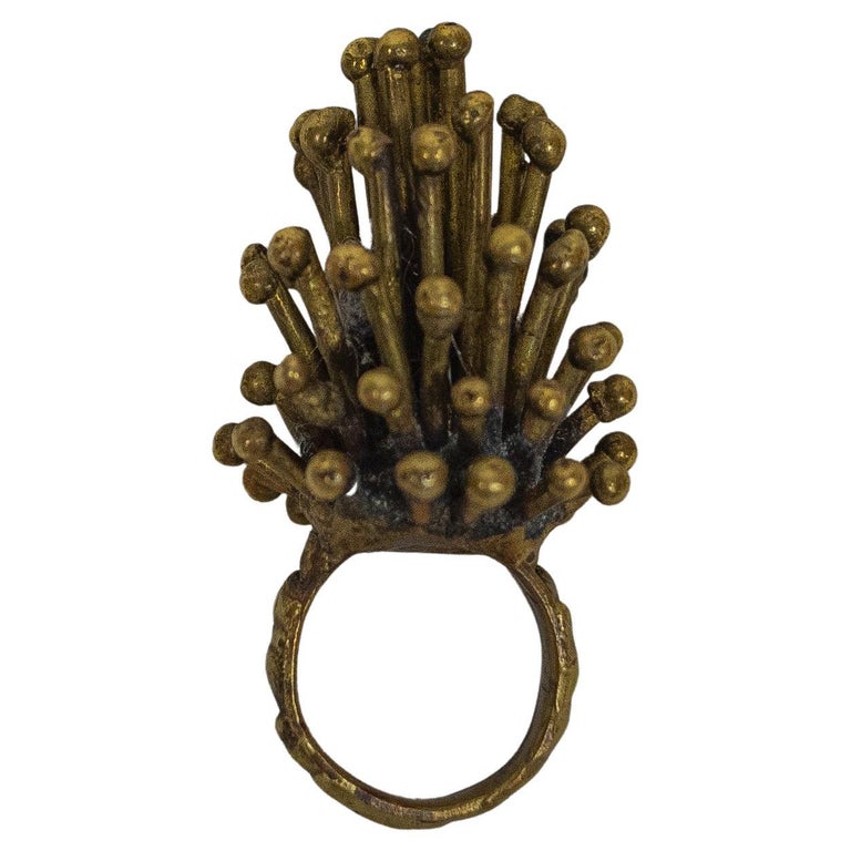 Pal Kepenyes Brutalist Bronze Ring For Sale