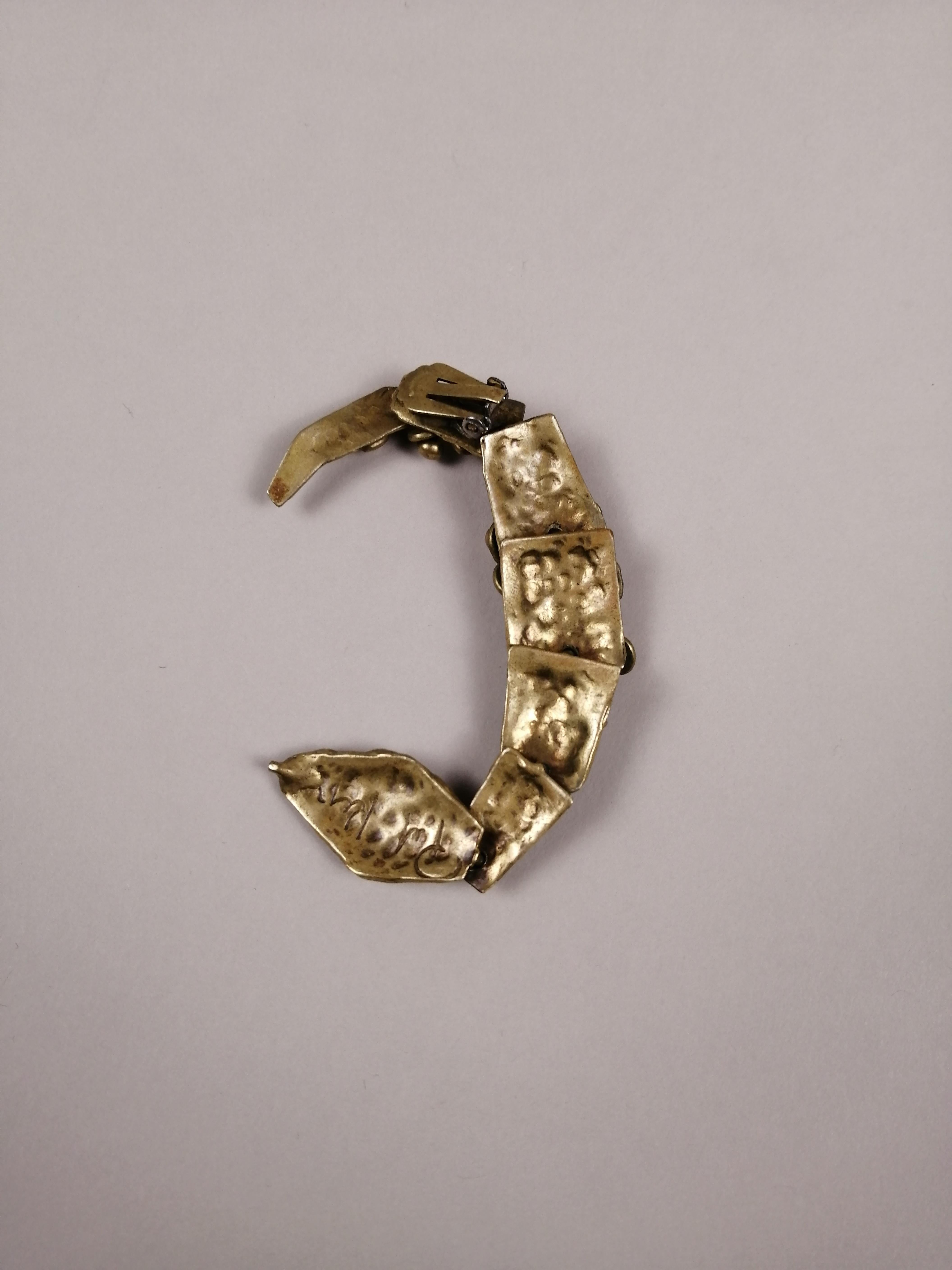 Late 20th Century Pal Kepenyes Brutalist Bronze Snake Earring For Sale