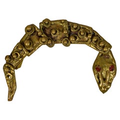 Pal Kepenyes Brutalist Bronze Snake Earring