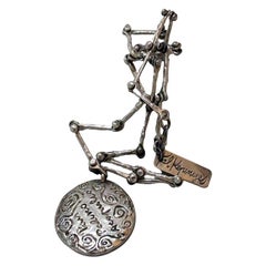 Pal Kepenyes Brutalist Silver and Bronze Necklace