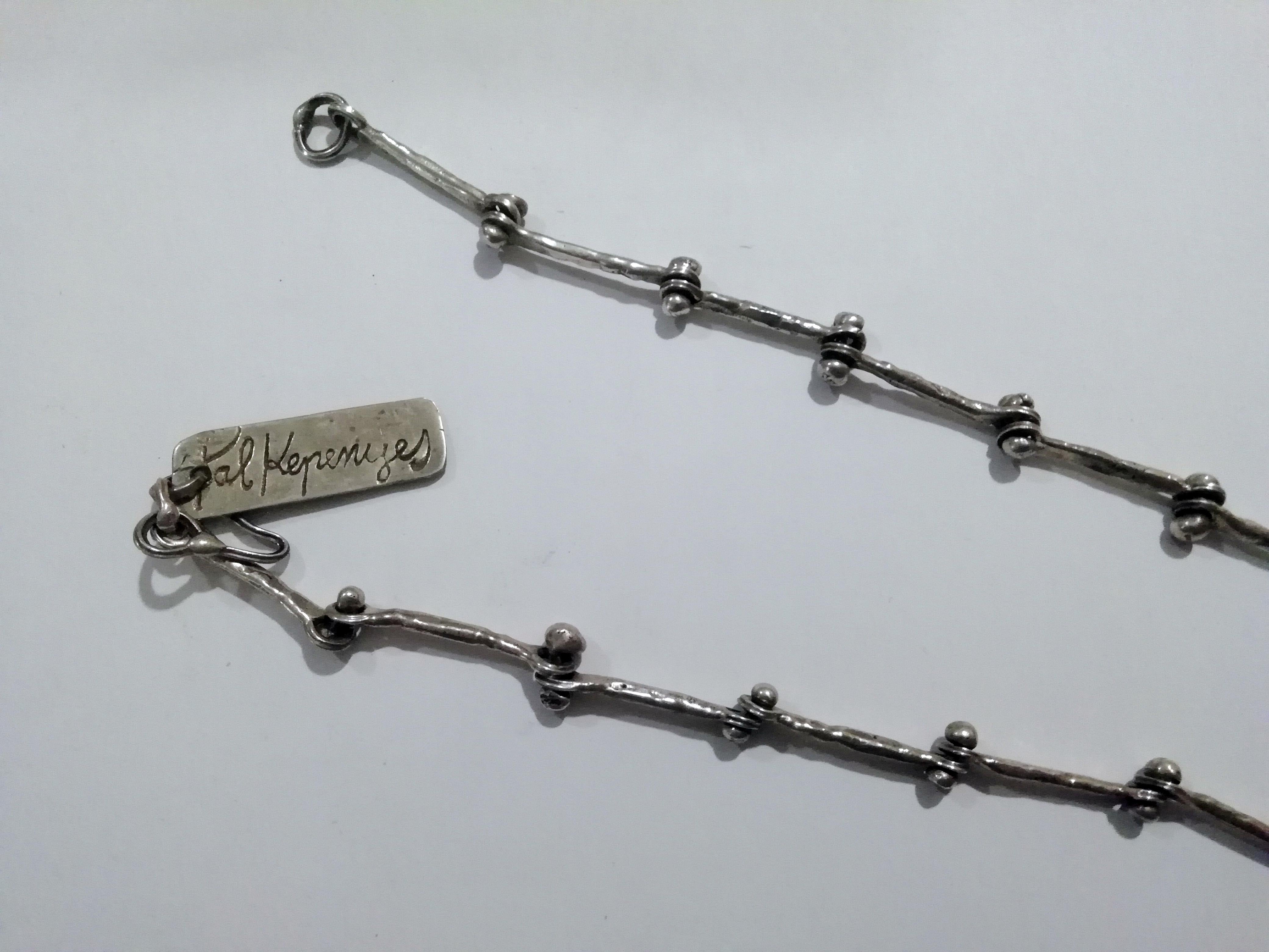 Pal Kepenyes Brutalistische Halskette aus Silber und Bronze (Mexikanisch) im Angebot