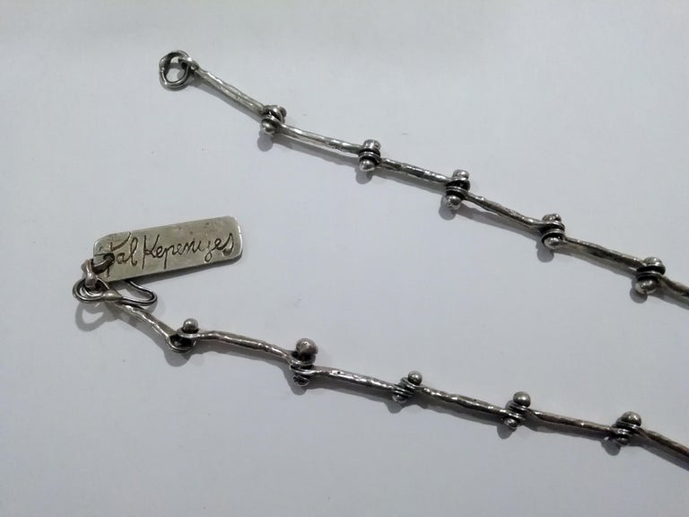 Pal Kepenyes Brutalist Silver and Bronze Necklace In Good Condition For Sale In Mexico City, MX