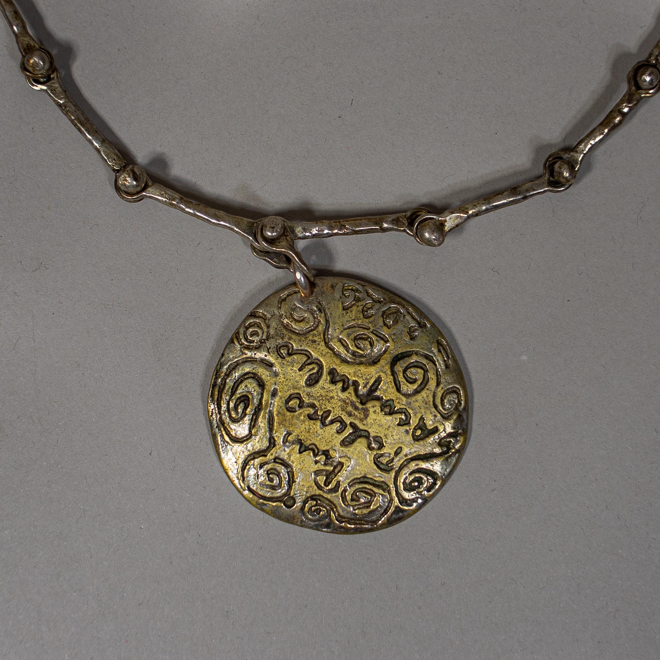 Pal Kepenyes Brutalistische Halskette aus Silber und Bronze im Angebot 2