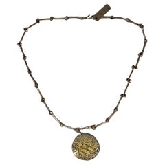 Pal Kepenyes Collier brutaliste en argent et bronze
