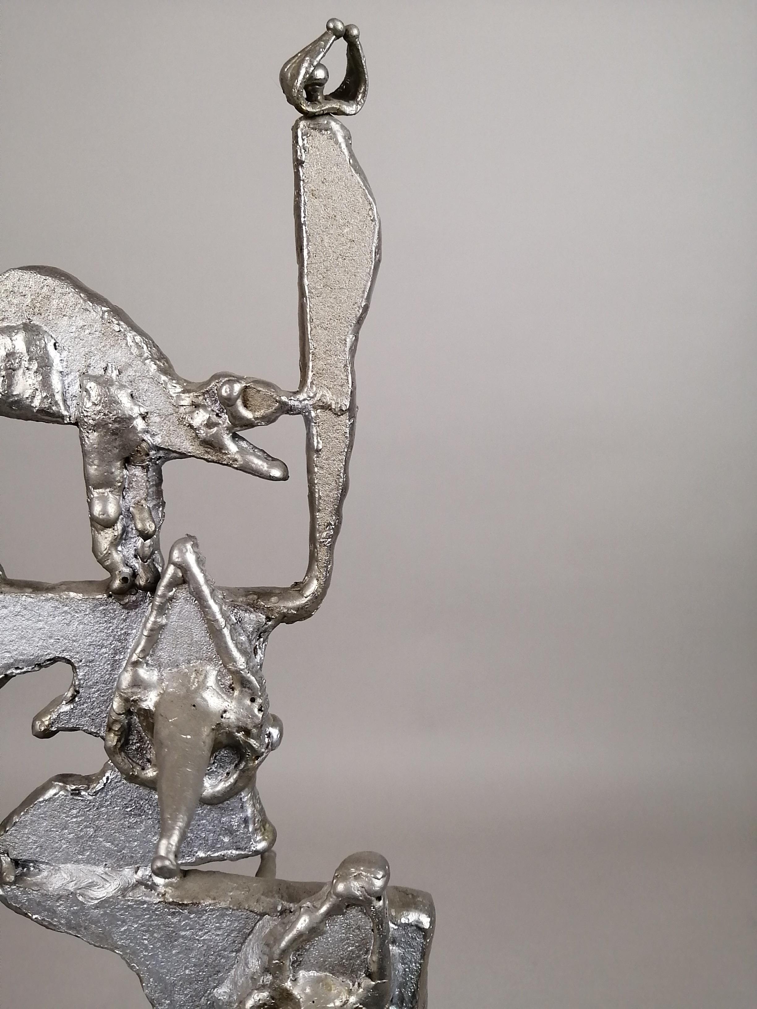Mexican Pal Kepenyes Brutalist Steel Sculpture For Sale