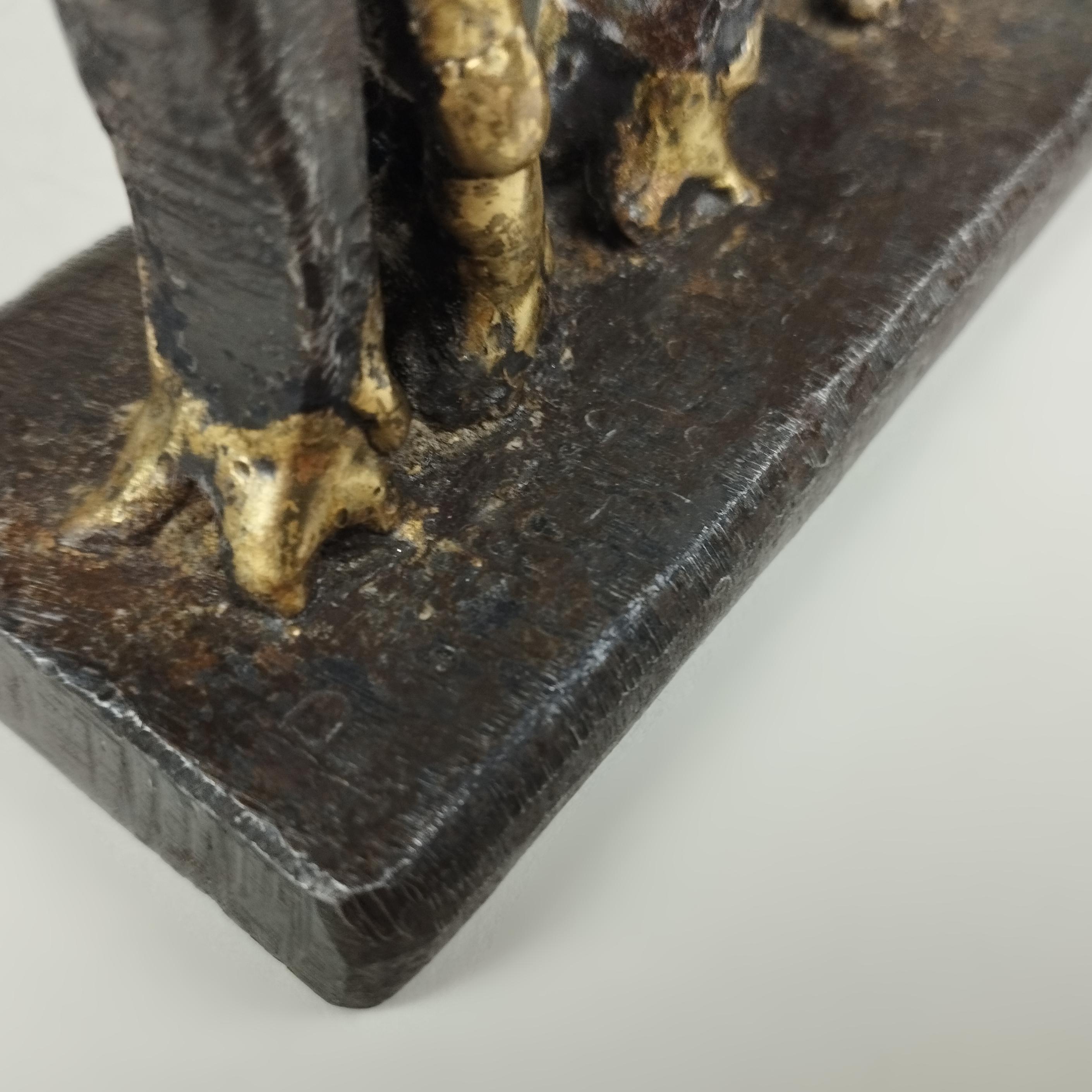 Mid-Century Modern Sculpture de taureau Pal Kepenyes en acier et bronze en vente