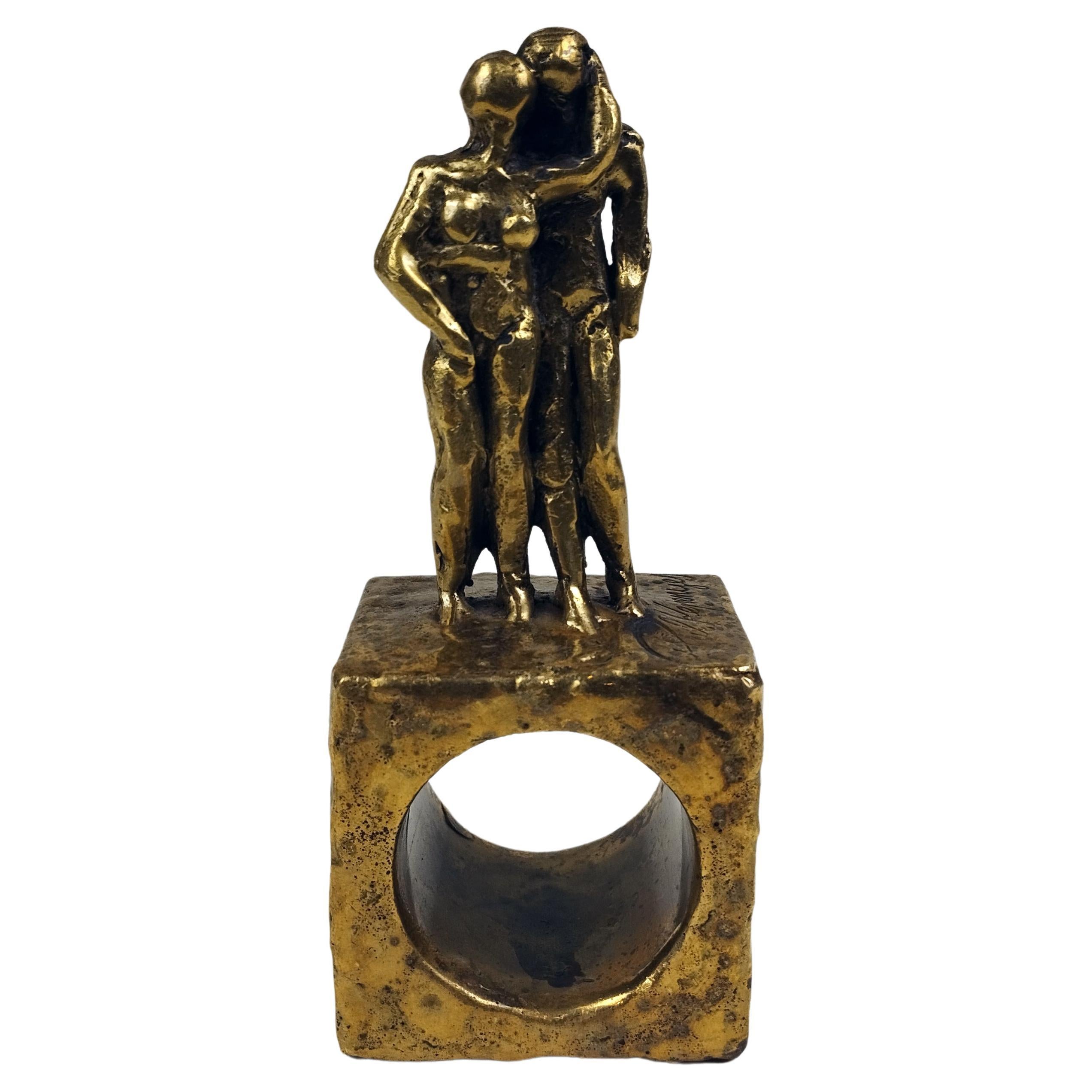 Pal Kepenyes Couple Hugging Bronze Sculpture For Sale