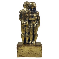 Vintage Pal Kepenyes Couple Kissing Cast Bronze Sculpture