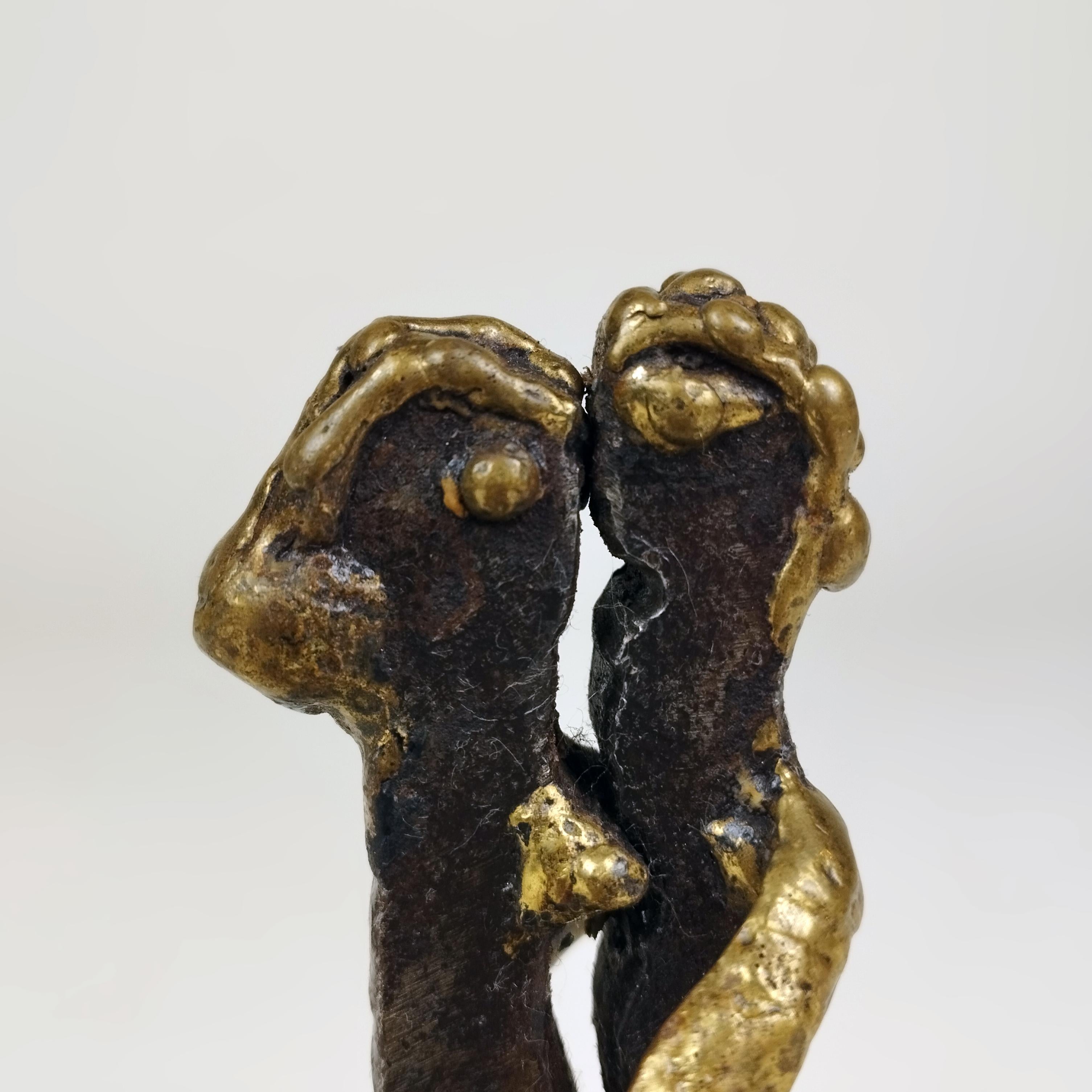 Mid-Century Modern Sculpture de deux paires d'acier et de bronze Pal Kepenyes