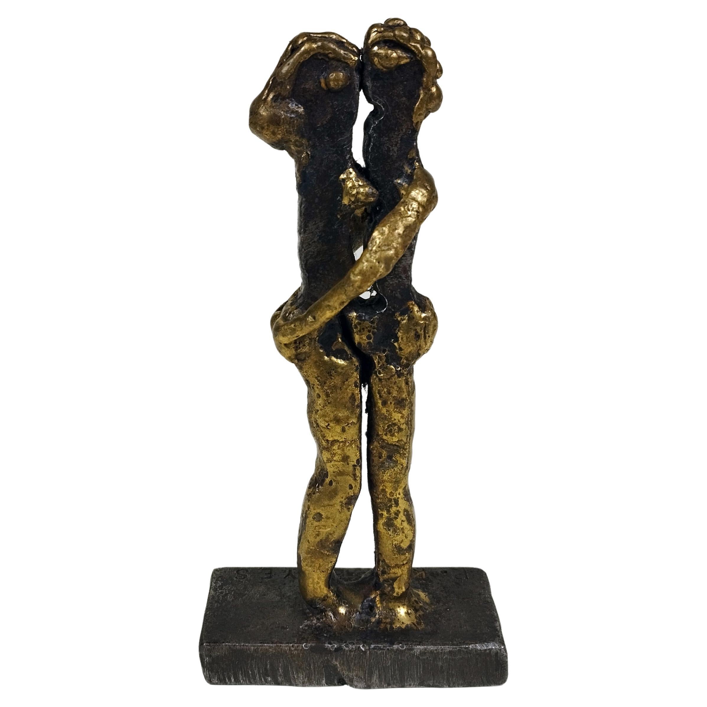 Sculpture de deux paires d'acier et de bronze Pal Kepenyes