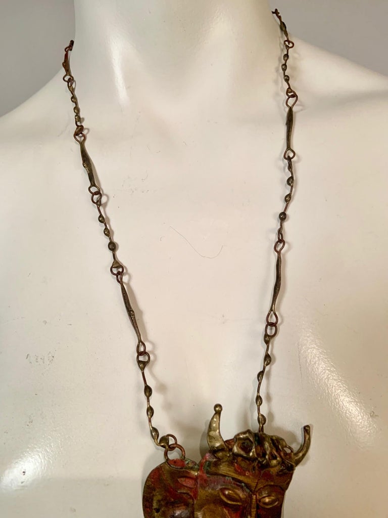 Women's or Men's Pal Kepenyes Kinetic Satyr Necklace in the Brutalist Manner For Sale