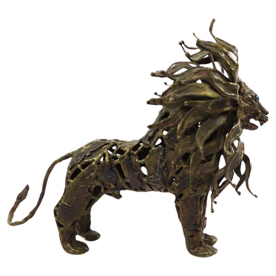 Pal Kepenyes Lion Steel and Bronze Sculpture