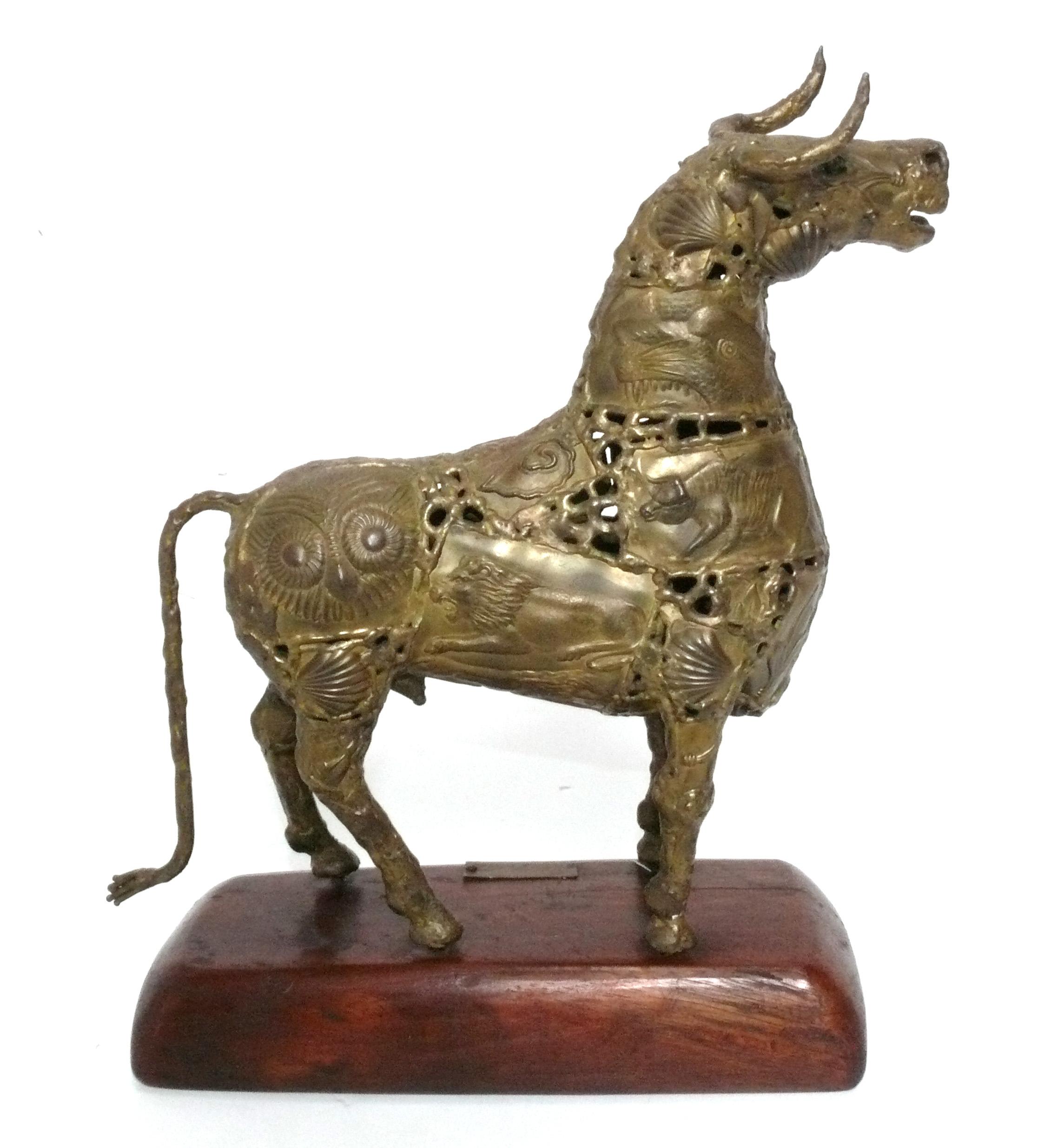Mid-Century Modern Pal Kepenyes Modernist Bronze Bull Sculpture Mid Century Abstract Modern Art For Sale