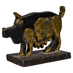 Pal Kepenyes. Pig. Brutalist iron and bronze sculpture