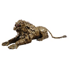 Pal Kepenyes Resting Lion Bronze Sculpture