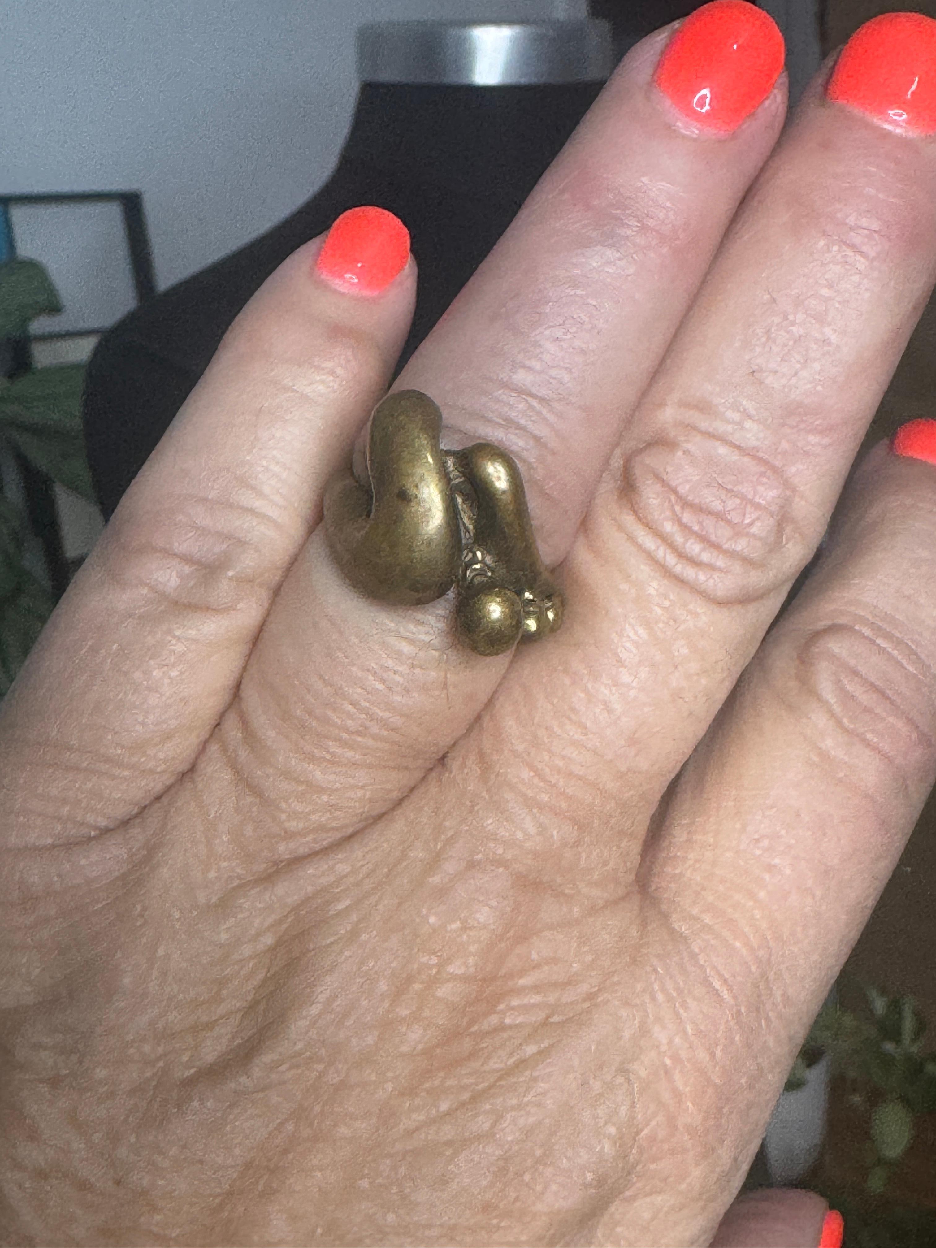 Anello Pal Kepenyes Bronzo Modernista Brutalista  Metà secolo in vendita 2