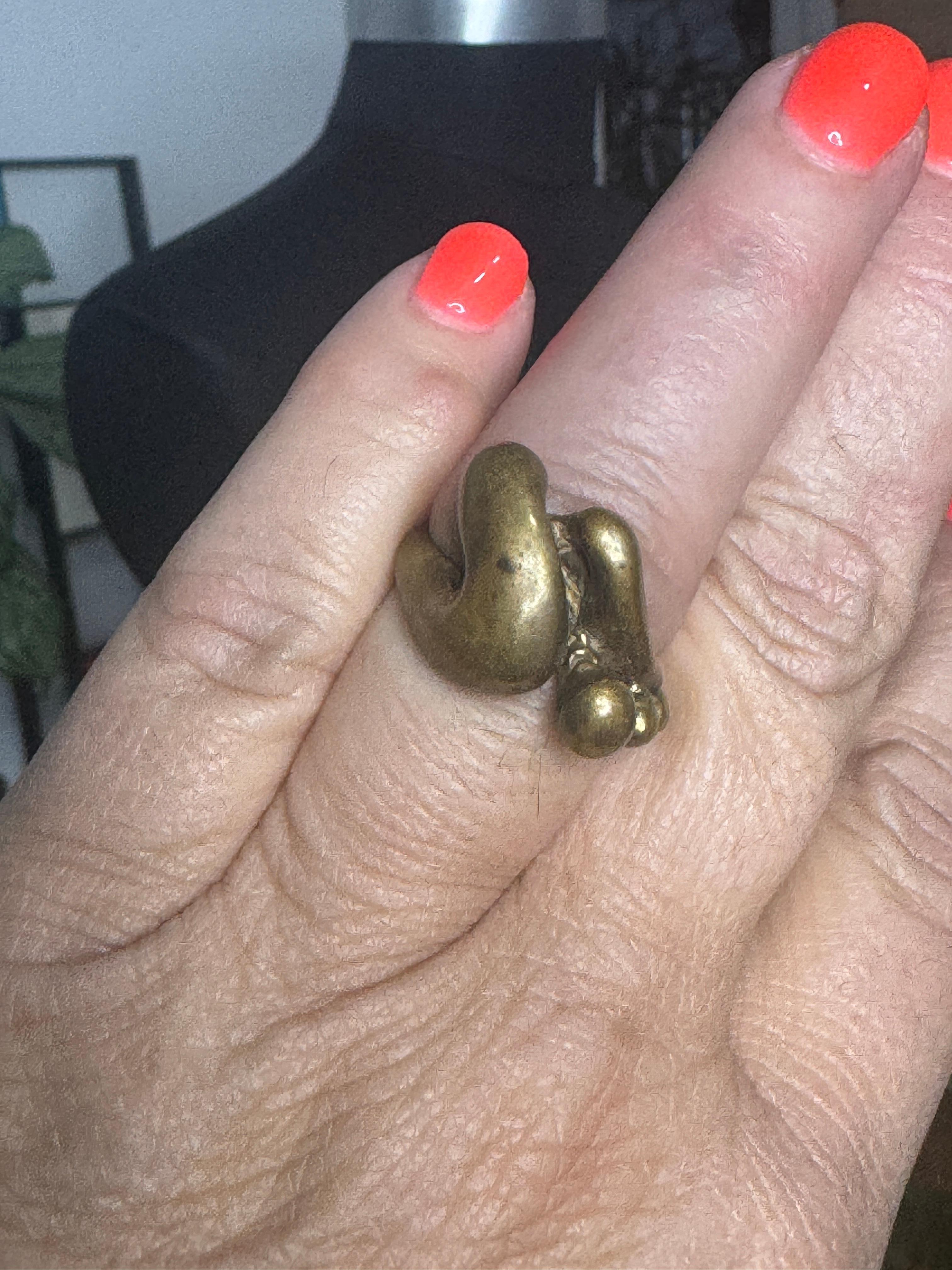 Anello Pal Kepenyes Bronzo Modernista Brutalista  Metà secolo in vendita 3