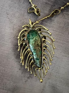 Rara Escultura Brutalista Mexicana Colgante Surrealista Collar de Piedra Pal Kepenyes