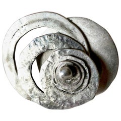 Pal Kepenyes Silver Plate Spiraling Kinetic Modernist Ring