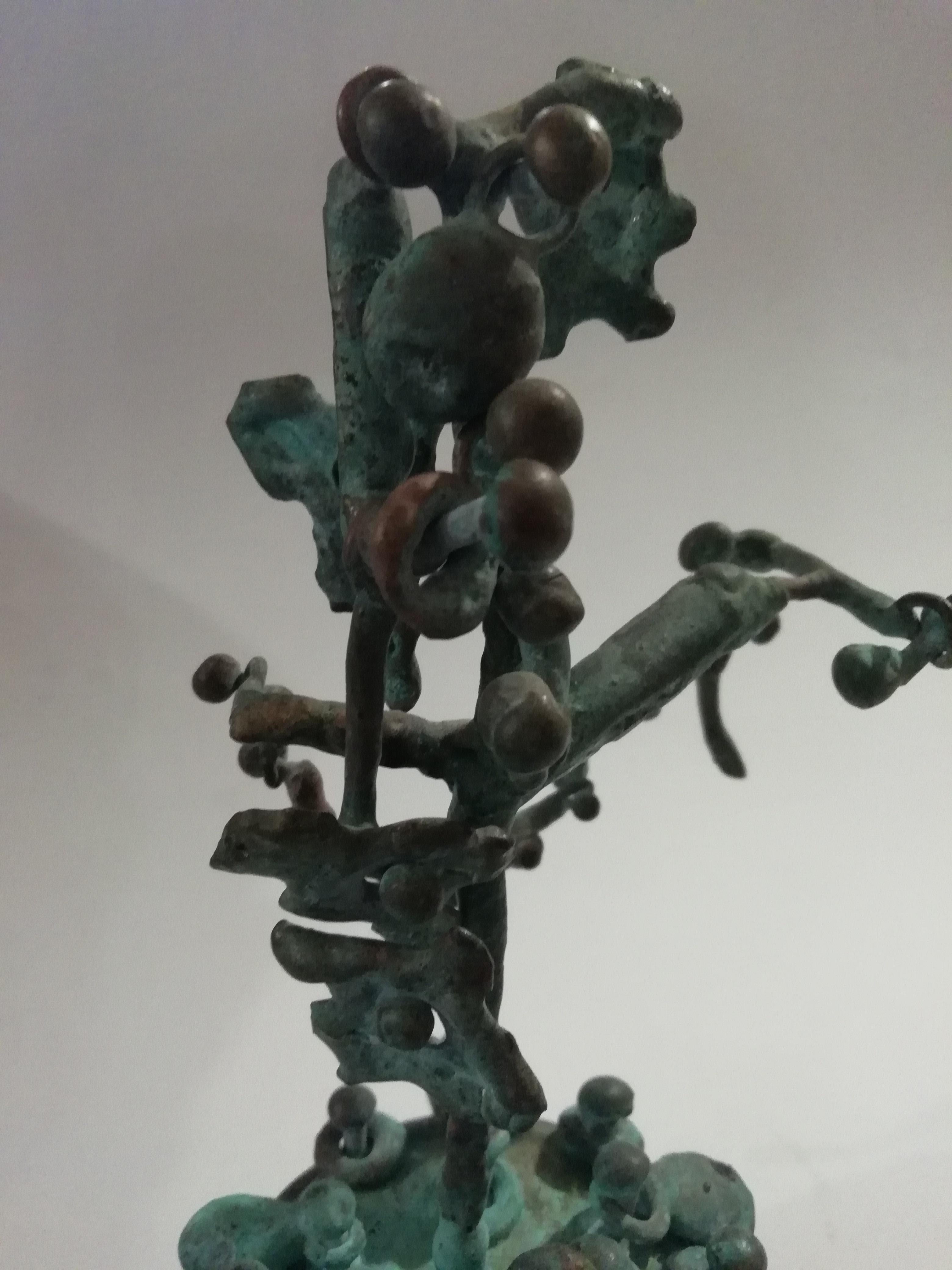 Mid-Century Modern Pal Kepenyes, Tree, Brutalist Kinetic Bronze Sculpture